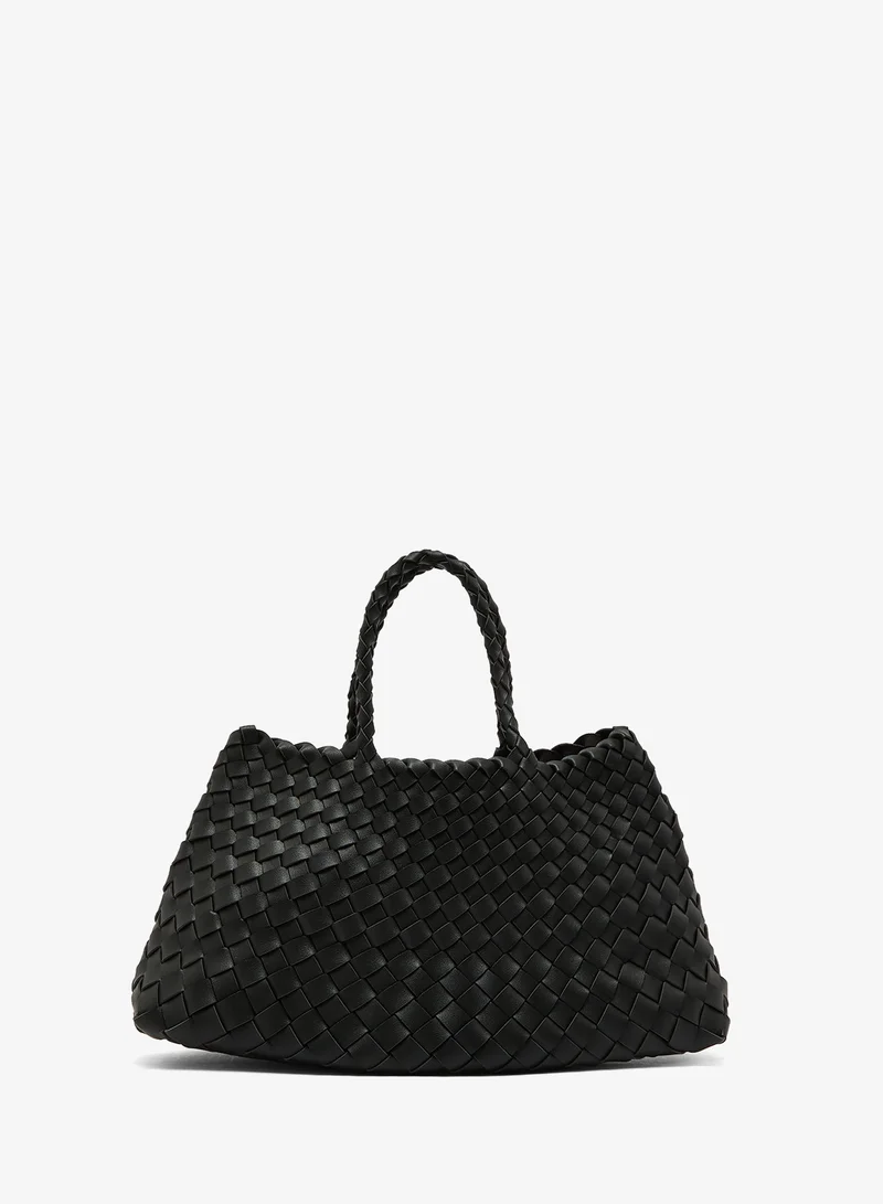ELLA Woven Textured Detail Tote Bag
